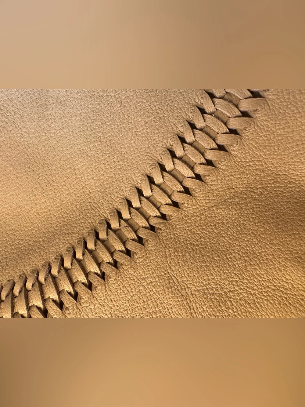 Lauren Ralph Lauren Tan Leather Hobo Bag with Tassel